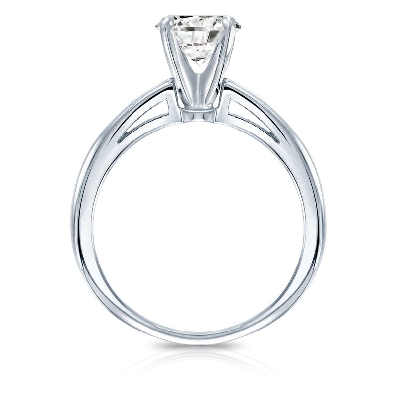 Auriya 14k Gold 1ctw Round Solitaire Diamond Engagement Ring