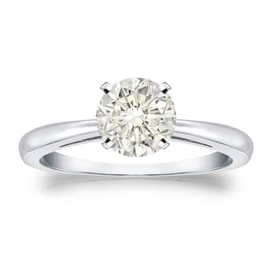 Auriya 14k Gold 1 carat TW Round Solitaire Diamond Engagement Ring