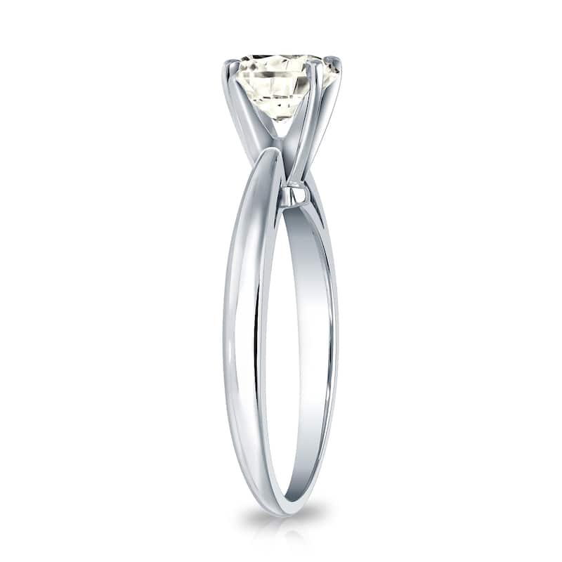 Auriya 14k Gold 1 carat TW Round Solitaire Diamond Engagement Ring