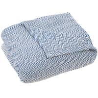 Shop Eddie Bauer Herringbone Blue Stripe Blanket - On Sale - Free ...