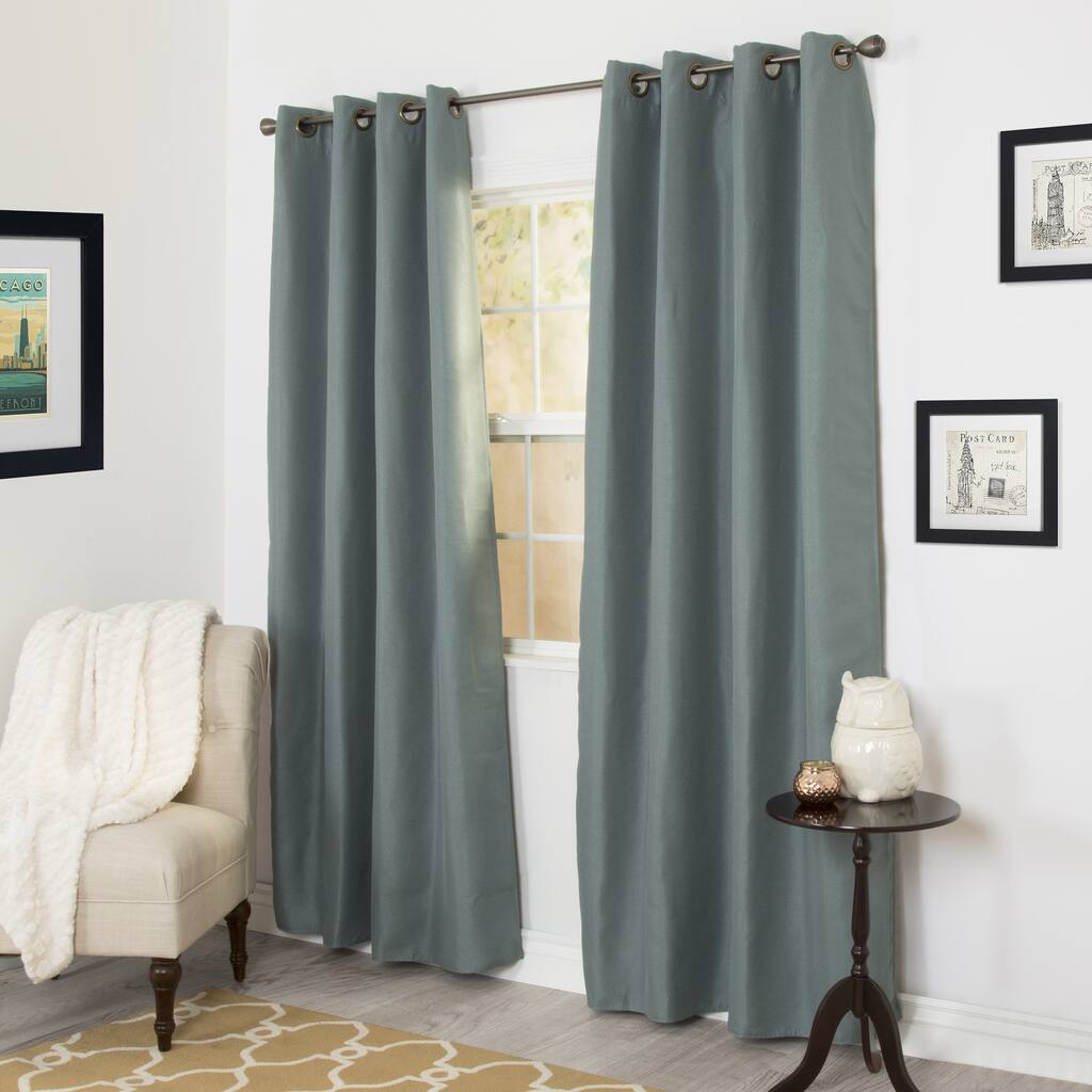 Windsor Home Linen Look 84-inch Black Out Curtain Panel - 112 x 84