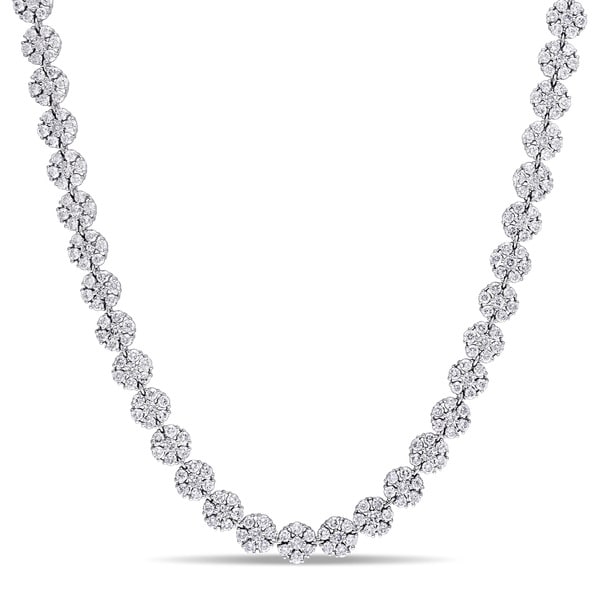 clustered diamond tennis chain