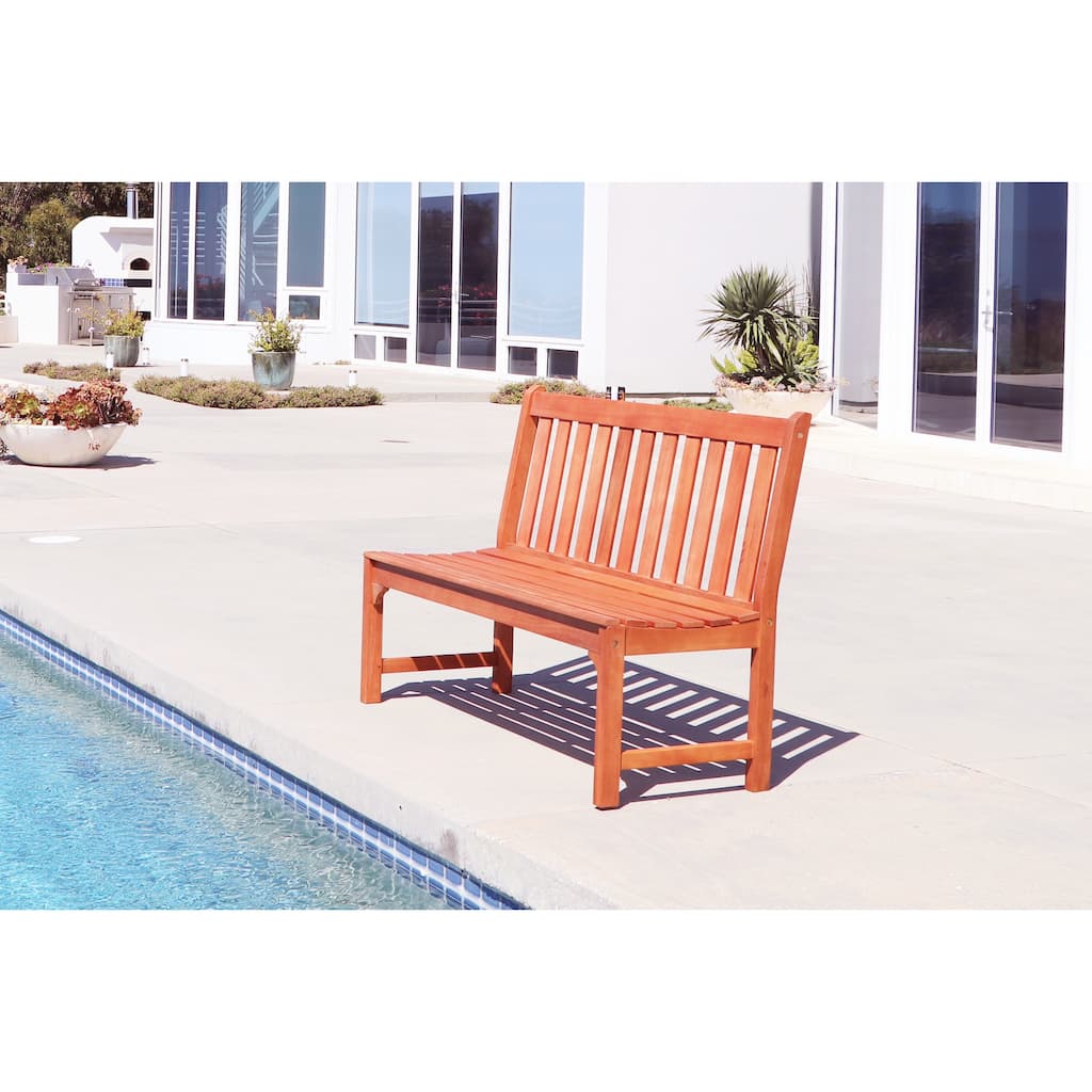 Malibu Eco-friendly 4-foot Outdoor Hardwood Garden Armless Bench