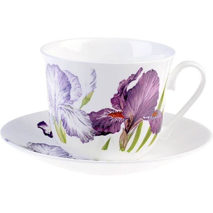 Roy Kirkham Iris Breakfast Cups/ Saucer (Set of 2)