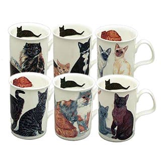 Roy Kirkham Lancaster Cats Galore Mugs (Set of 6)