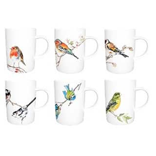 Roy Kirkham Lyric Birds Mugs (Set of 6)