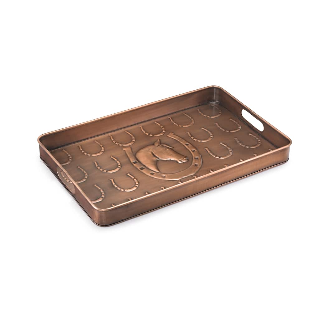 Good Directions Copper Finish Horse Shoe Multi-Purpose Shoe Tray