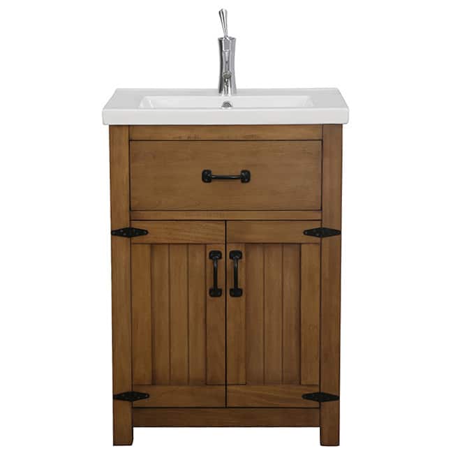 Legion Furniture 24-inch Weathered Light Brown Single Sink Bathroom Vanity