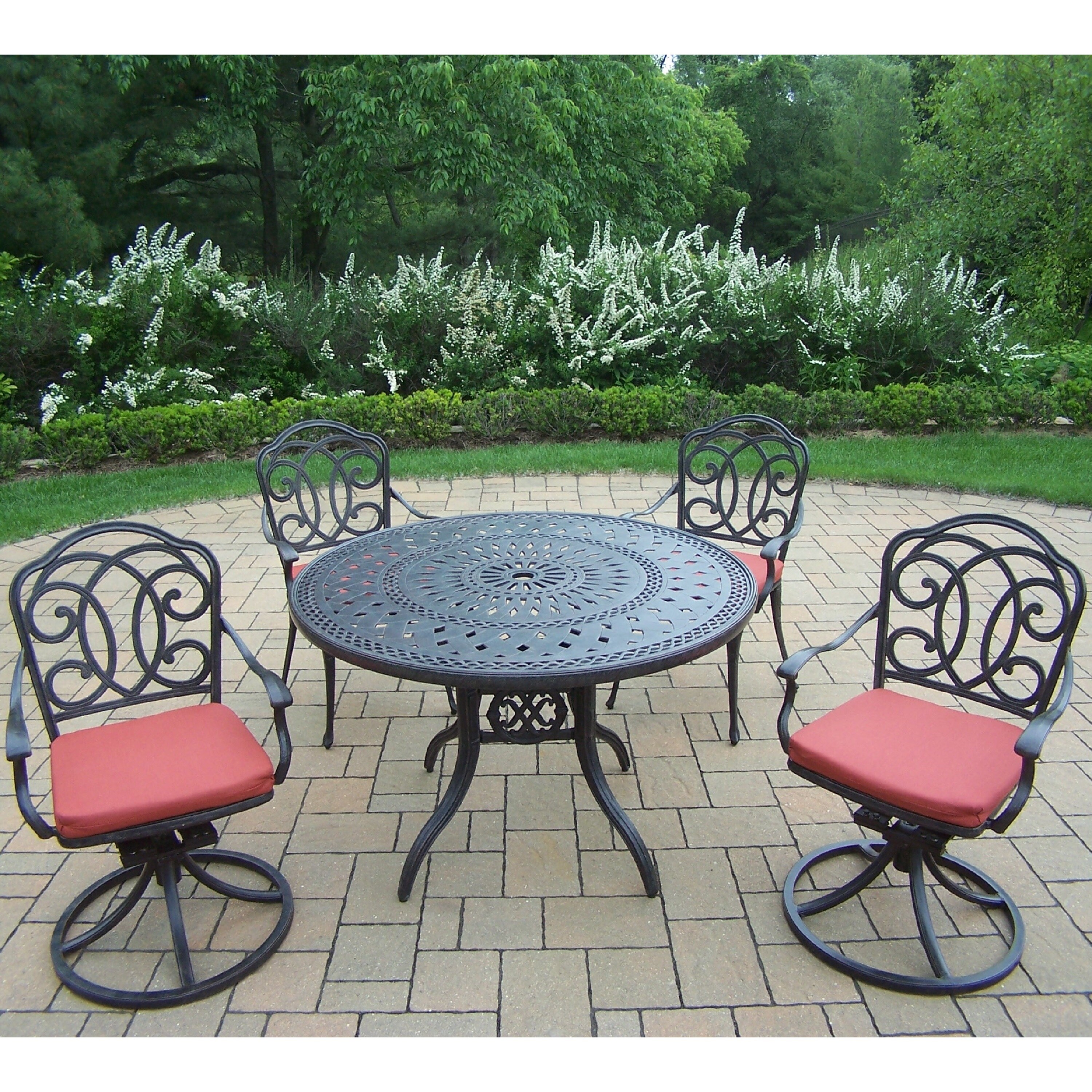 Shop Verona Cushioned Cast Aluminum 5 Piece Dining Set Free