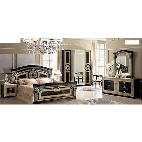 Gold Wood Bedroom Furniture Find Great Deals Ping Luca Home Black And Gold Queen Bedroom Set