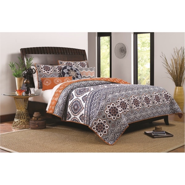 Greenland Home Fashions Medina Saffron Oversized 3-piece Quilt Set