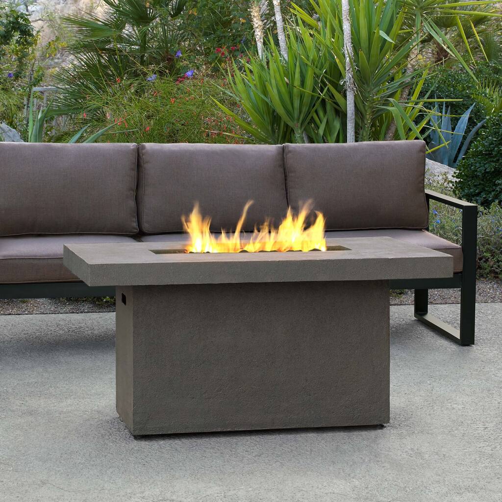 Real Flame Ventura Glacier Grey 49.6 in. L x 32.1 in. W x 24.6 in. H Rectangle Chat Height Fire Table