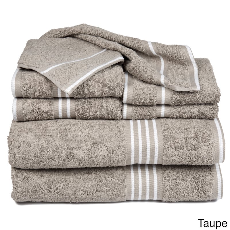 8-Piece Towel Set - Cotton Bathroom Accessories by Windsor Home - Taupe