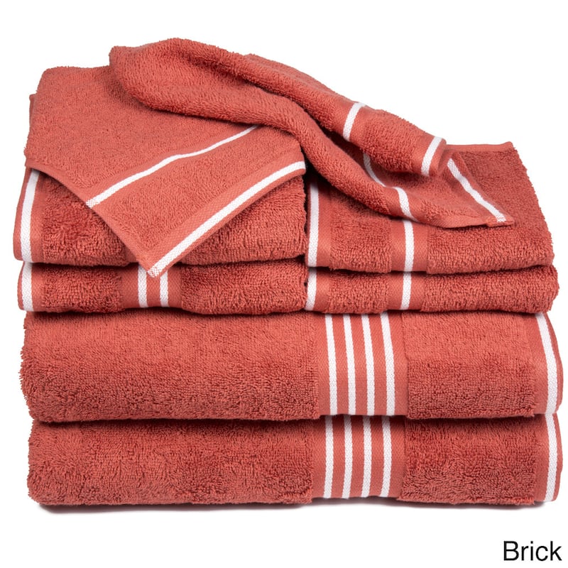 8-Piece Towel Set - Cotton Bathroom Accessories by Windsor Home - Brick