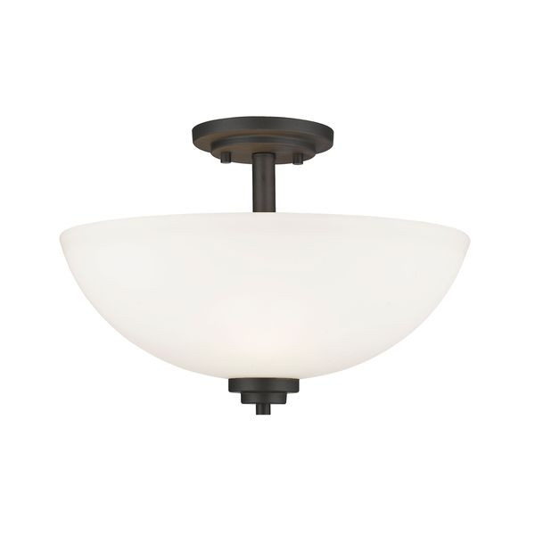 Z-Lite 3 Light Semi Flush Mount in Bronze