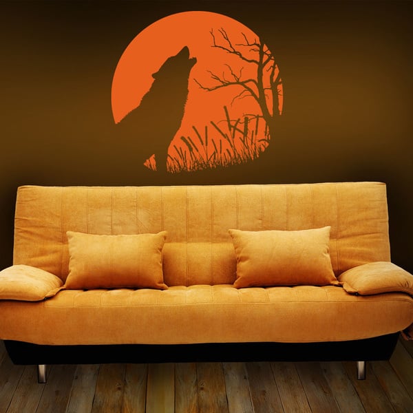 Howling Wolf Wall Decal Sticker Mural Vinyl Decor Wall Art - Bed Bath ...