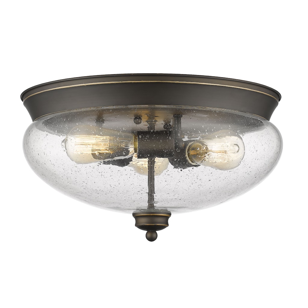 Avery Home Lighting 3-Light Flush Mount in Olde Bronze