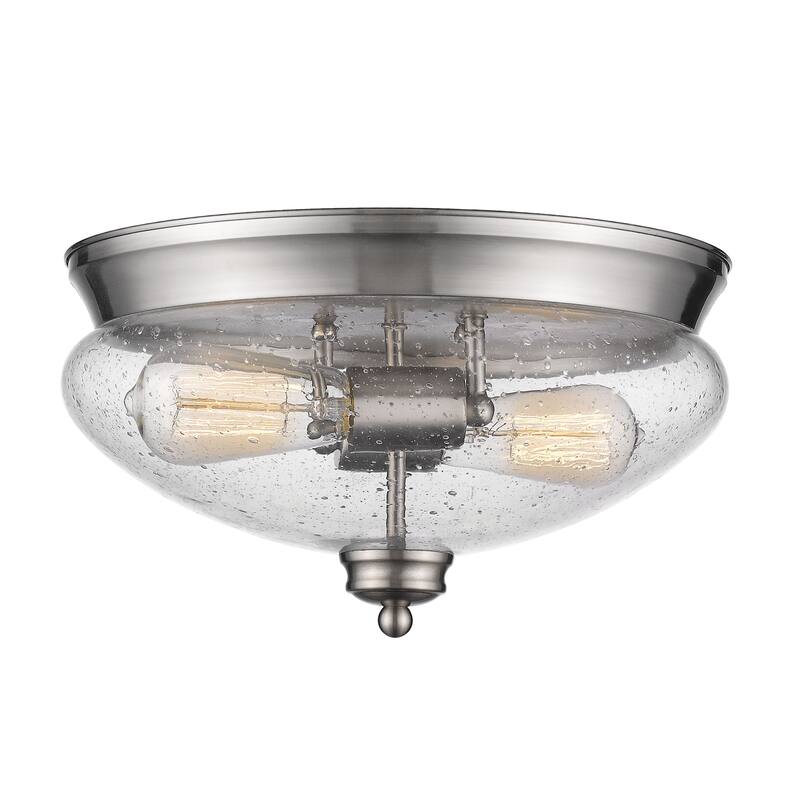 Avery Home Lighting 2-Light Flush Mount in Brushed Nickel - Silver