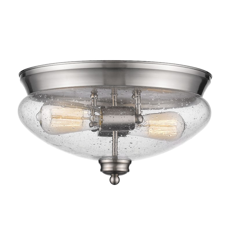 Avery Home Lighting 2-Light Flush Mount in Brushed Nickel - Silver