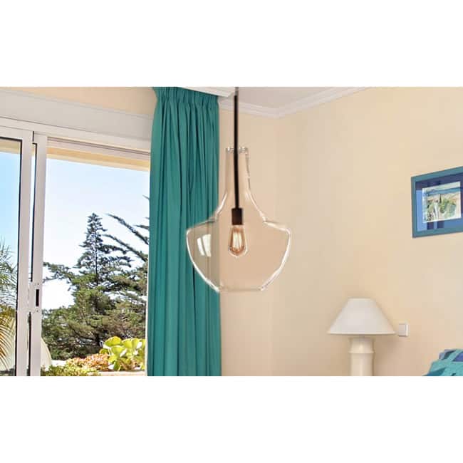 Love 1-light Adjustable Cord Glass Pendant Includes Edison Bulb