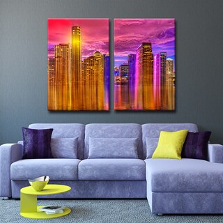 Prismatic' 2-Piece Wrapped Canvas Wall Art Set - Bed Bath & Beyond ...