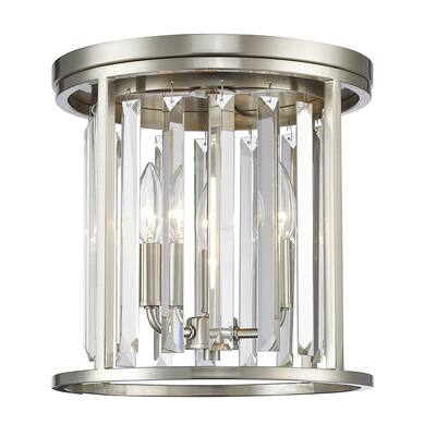 Avery Home Lighting 3-Light Flush Mount in Brushed Nickel