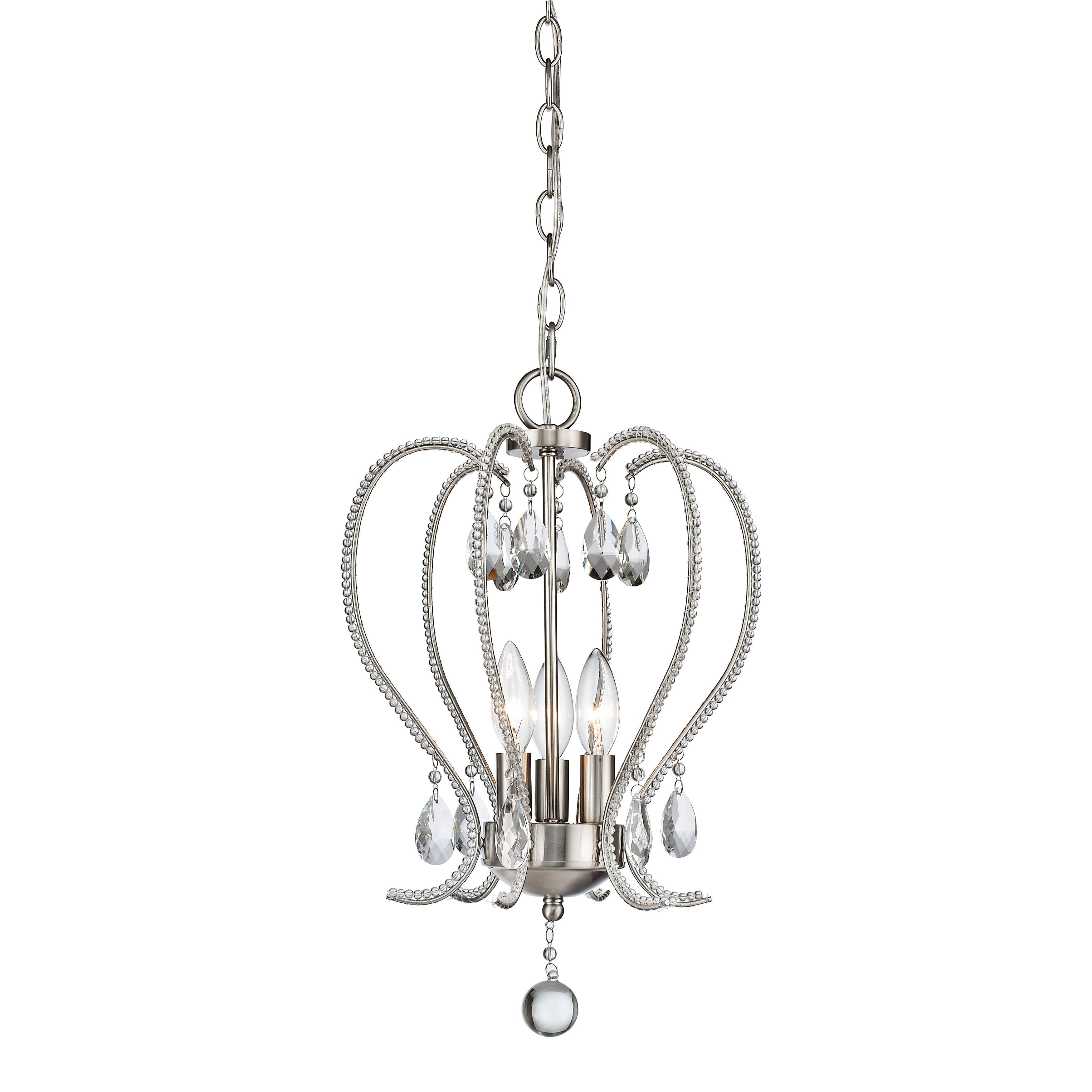 Avery Home Lighting Serenade 3-light Chandelier in Brushed Nickel (Lights) - Chandeliers For Bedrooms by Overstock.com