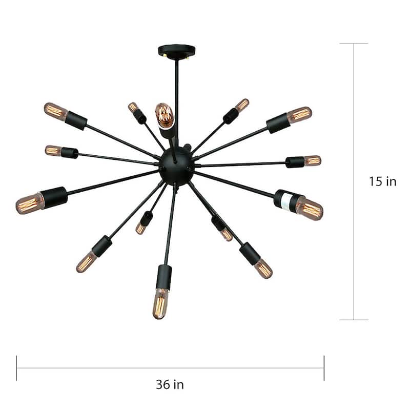 Noemi 15-light Antique 36-inch Metal Edison Chandelier