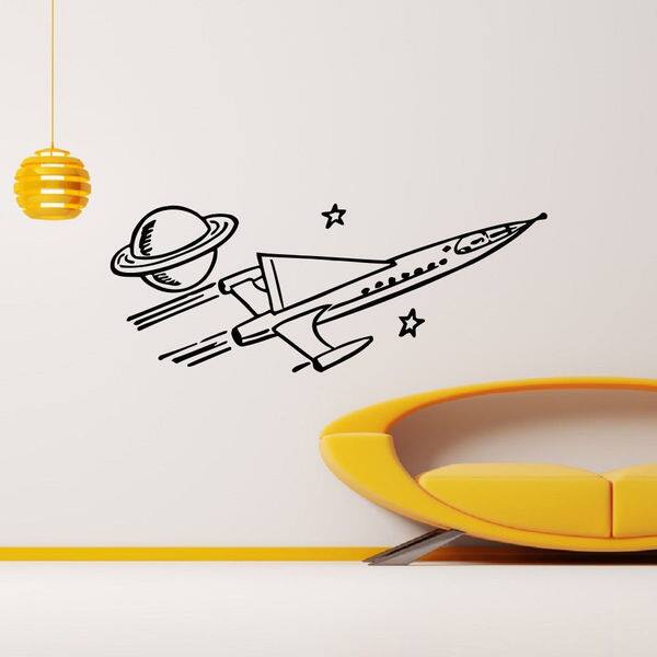 Rocket Star Galaxy Planet Wall Art Sticker Decal - Bed Bath & Beyond ...