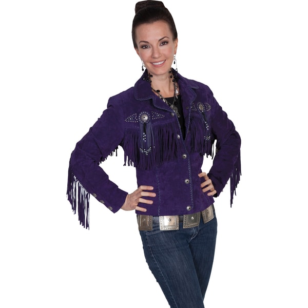 purple suede jacket womens