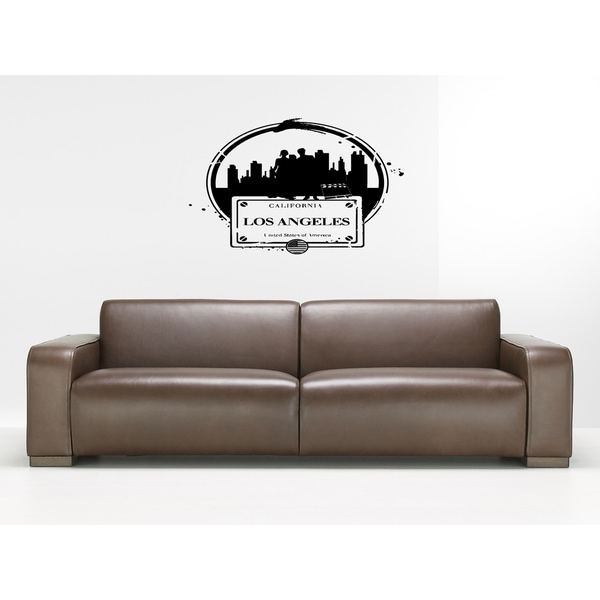 Los Angeles American flag Wall Art Sticker Decal Overstock 11191173