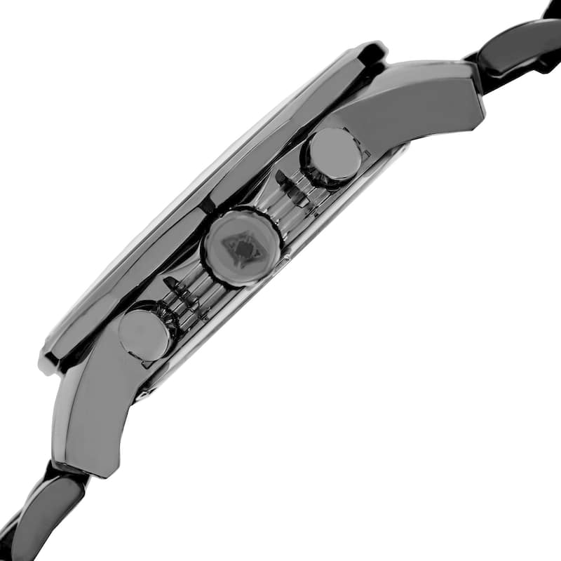 Akribos XXIV Men's Bold Chronograph Two-Tone Stainless Steel Black Bracelet Watch