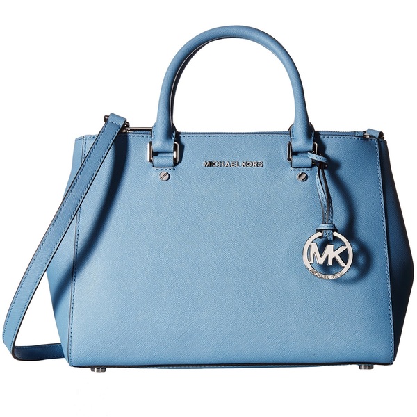 Michael Kors Sutton Medium Sky Blue Satchel Handbag - Free Shipping ...