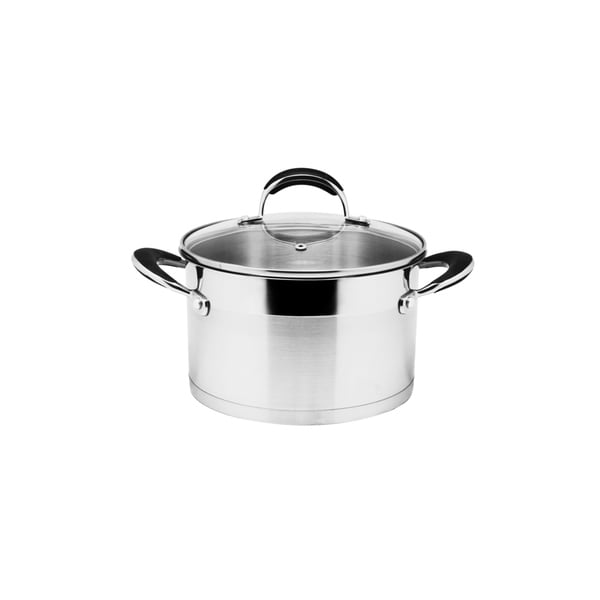 Shop Prime Cook Stainless Steel 3-quart Stock Pot with Glass Lid - Free Shipping On Orders Over ...