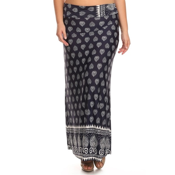 Womens Plus Size Pattern Print Maxi Skirt   18184391  