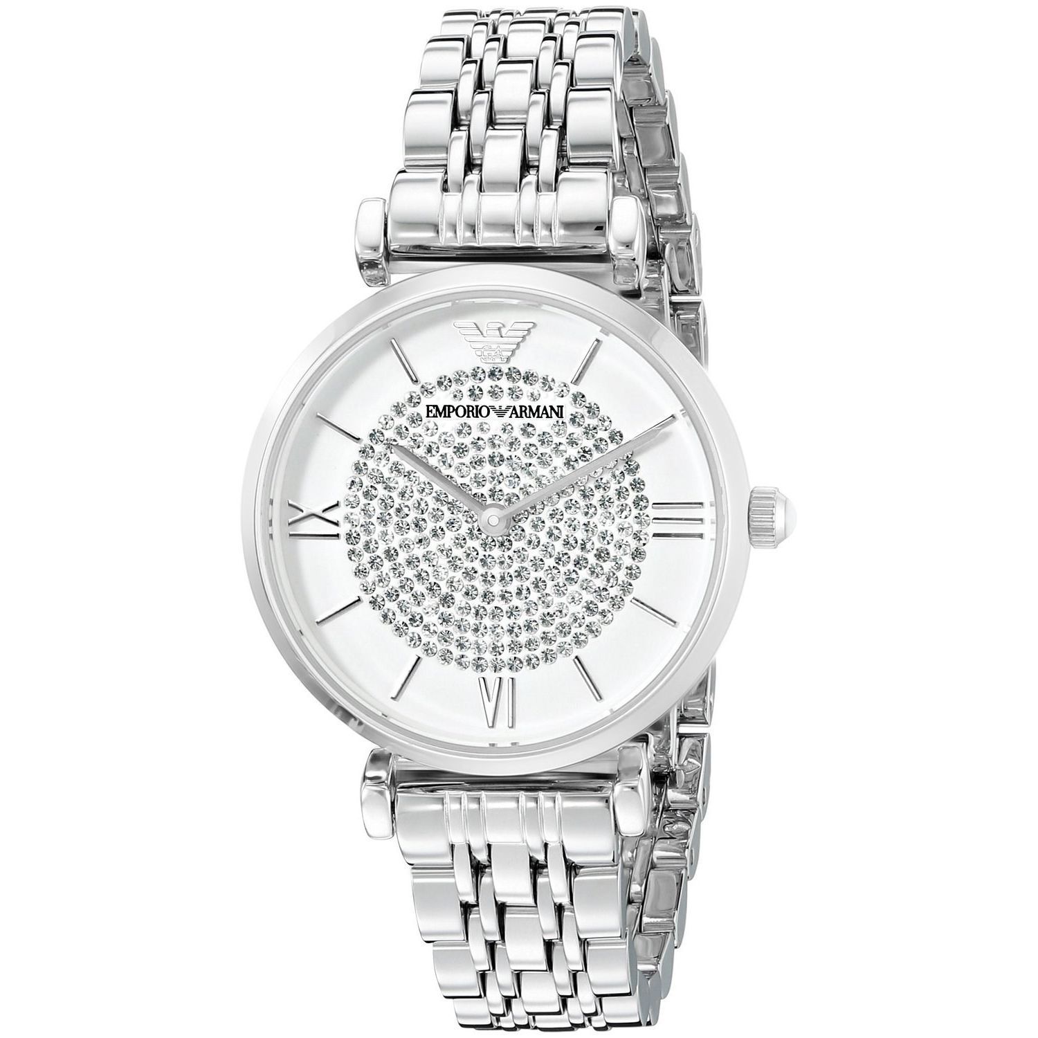 Emporio Armani Women's 'Retro' Crystal Stainless Steel Watch - Overstock -  11193743