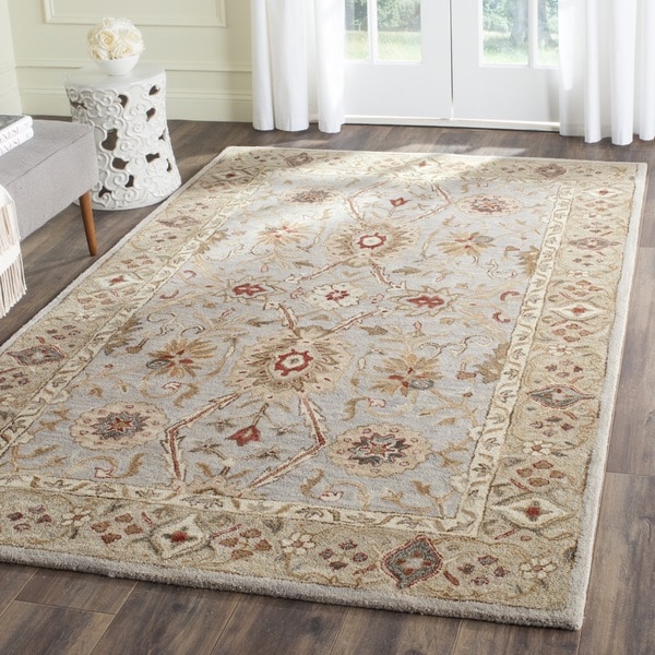 Safavieh Handmade Antiquity Grey Beige/ Sage Wool Rug - 4' x 6' - Free ...