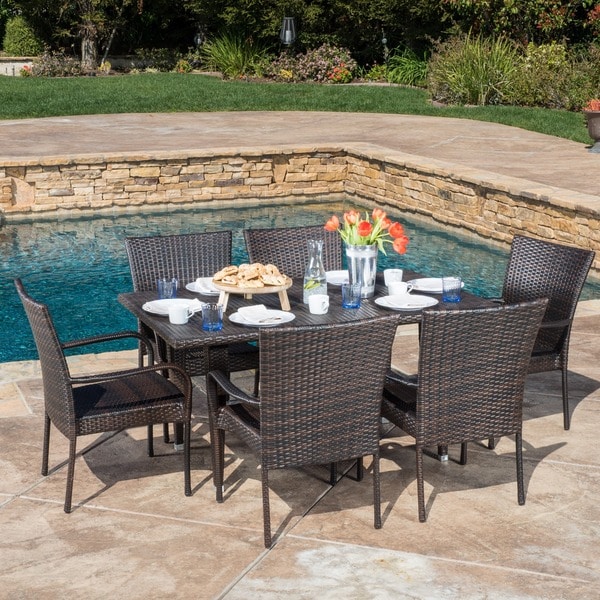 Outdoor Delani 7 Piece Wicker Dining Set By Christopher