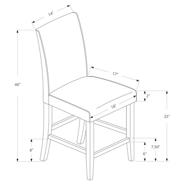 Dining Chair, Set Of 2, Counter Height, Upholste Kitchen, Dining Room