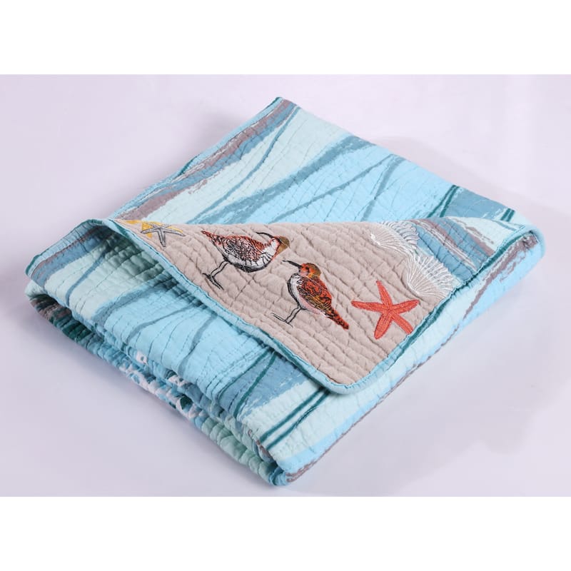 Greenland Home Fashions Maui Embroidered Cotton Throw