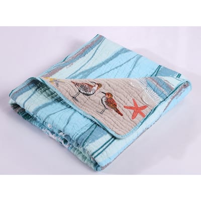 Greenland Home Fashions Maui Embroidered Cotton Throw