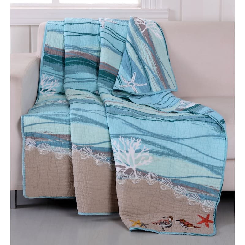 Greenland Home Fashions Maui Embroidered Cotton Throw
