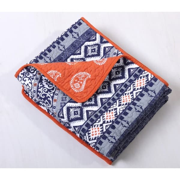 slide 1 of 3, Greenland Home Fashions Medina Saffron Quilted Cotton Throw