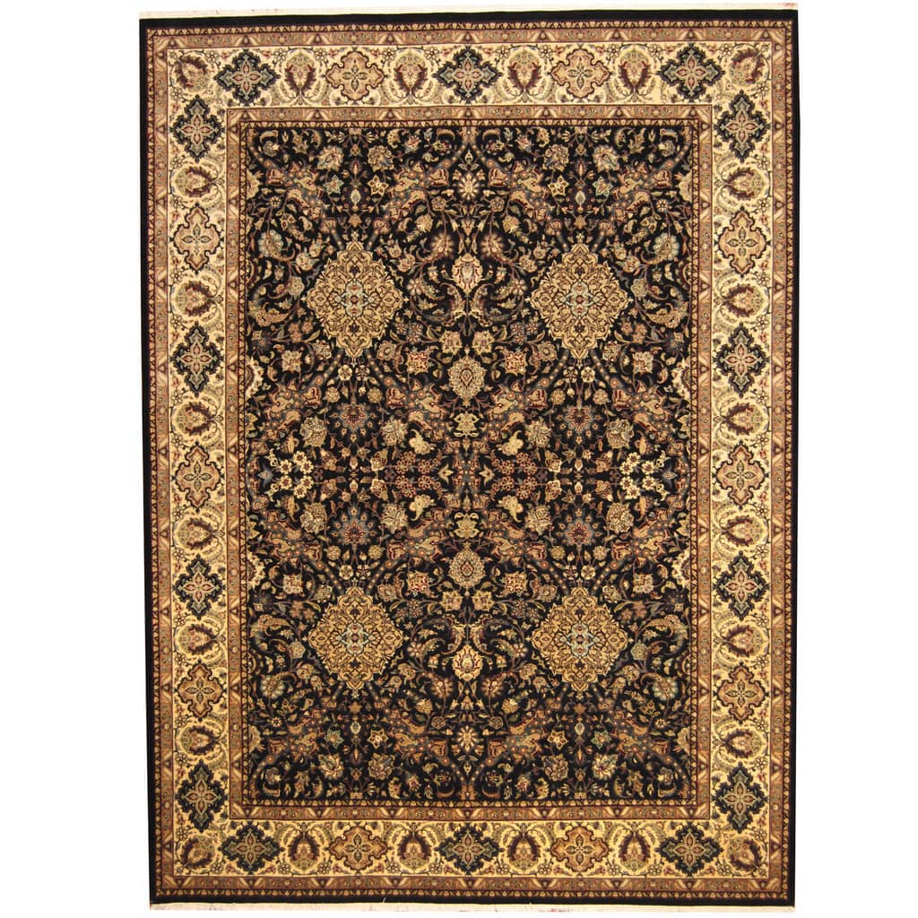 HERAT ORIENTAL Handmade One-of-a-Kind Kashan Wool and Silk Rug - 8'9 x 12'