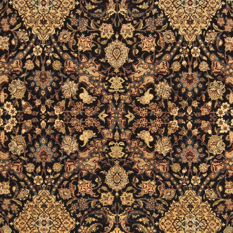 HERAT ORIENTAL Handmade One-of-a-Kind Kashan Wool and Silk Rug - 8'9 x 12'