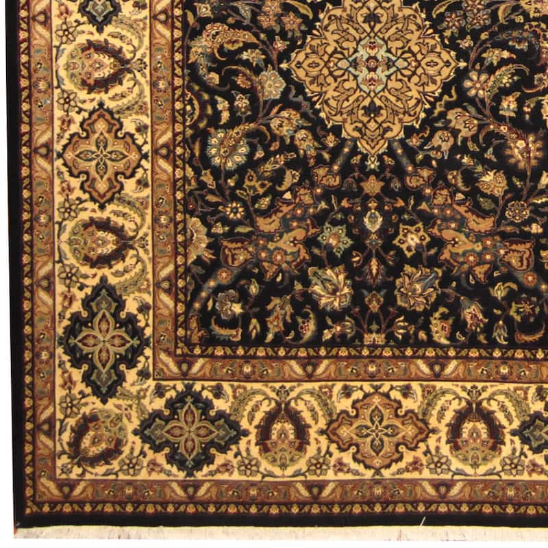 HERAT ORIENTAL Handmade One-of-a-Kind Kashan Wool and Silk Rug - 8'9 x 12'