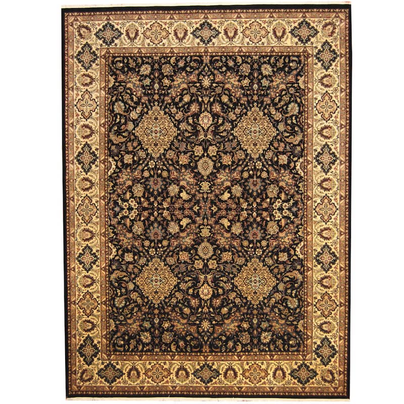 HERAT ORIENTAL Handmade One-of-a-Kind Kashan Wool and Silk Rug - 8'9 x 12'