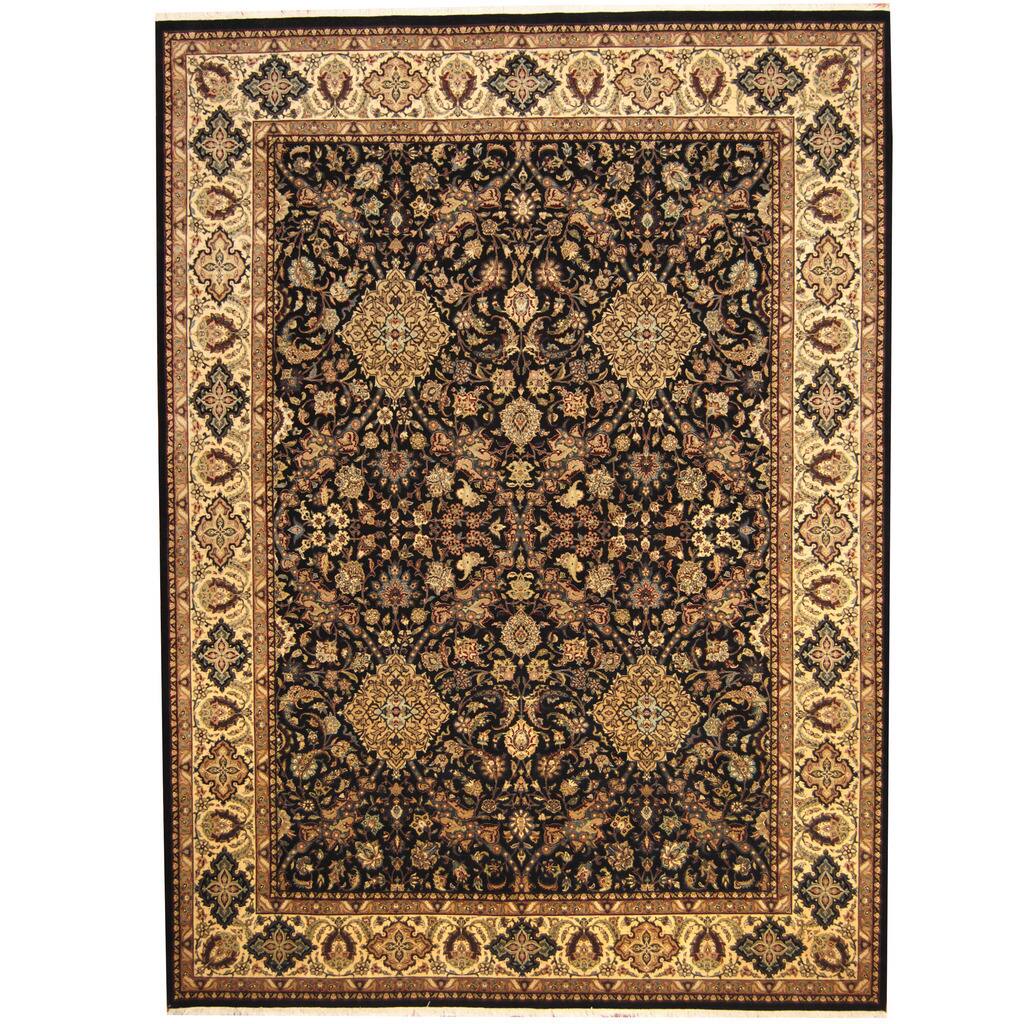 HERAT ORIENTAL Handmade One-of-a-Kind Kashan Wool and Silk Rug - 8'9 x 12'