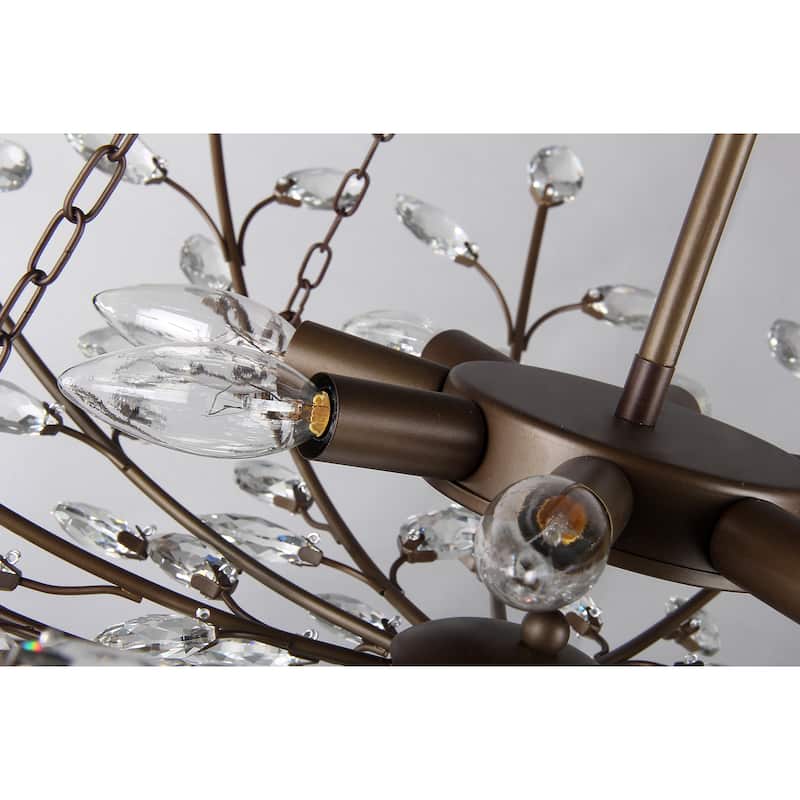 Addie 8-light Crystal 30-inch Antique Bronze Chandelier