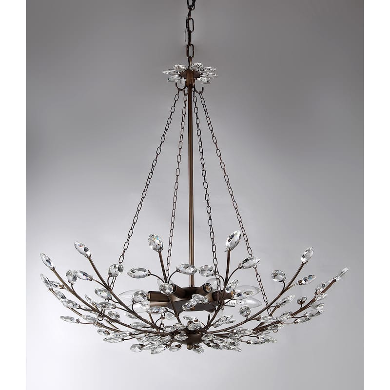 Addie 8-light Crystal 30-inch Antique Bronze Chandelier